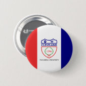 Badge Rond 5 Cm Drapeau de Cleveland, Ohio Pinback Button (Devant & derrière)