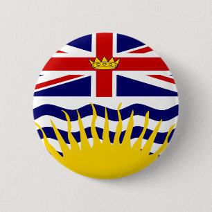 Badge Rond 5 Cm Drapeau de Colombie-Britannique du Canada