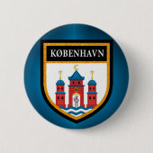 Badge Rond 5 Cm Drapeau de Copenhague (Devant)