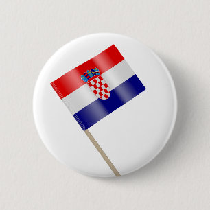 Badge Rond 5 Cm Drapeau de Croatie