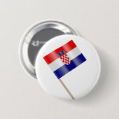 Badge Rond 5 Cm Drapeau de Croatie (Devant & derrière)