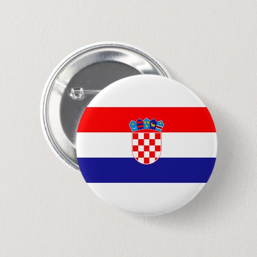 Badge Rond 5 Cm Drapeau de Croatie (Devant & derrière)