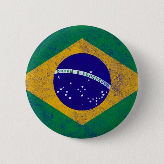 Badge Rond 5 Cm Drapeau de cru du Brésil (Devant)