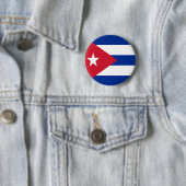 Badge Rond 5 Cm Drapeau de Cuba (En situation)