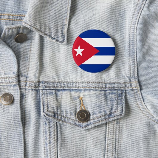 Badge Rond 5 Cm Drapeau de Cuba (En situation)
