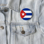 Badge Rond 5 Cm Drapeau de Cuba (En situation)