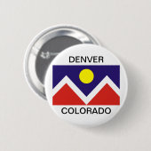 Badge Rond 5 Cm Drapeau de Denver, Colorado (Devant & derrière)