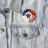 Badge Rond 5 Cm Drapeau de Detroit, Michigan (En situation)