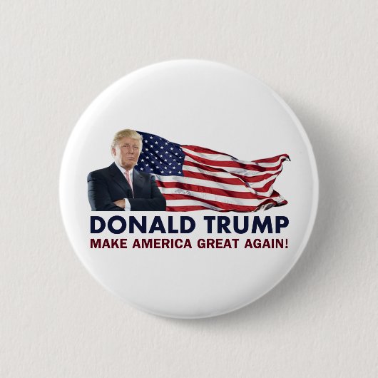 Badge Rond 5 Cm Drapeau de Donald Trump USA (Devant)