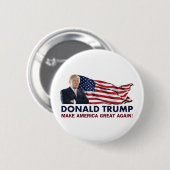 Badge Rond 5 Cm Drapeau de Donald Trump USA (Devant & derrière)