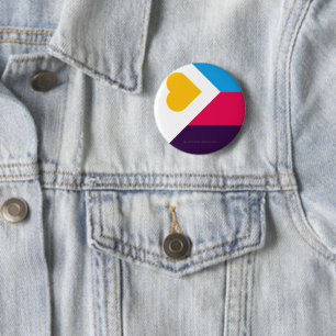 Badge Rond 5 Cm Drapeau de fierté de la polyamorie tricolore de Sl