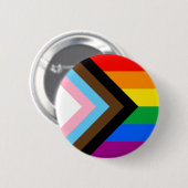 Badge Rond 5 Cm Drapeau de fierté de progrès LGBTQ+ (Devant & derrière)