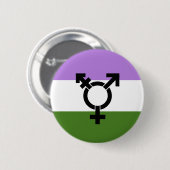 Badge Rond 5 Cm Drapeau de fierté genderqueer (Devant & derrière)