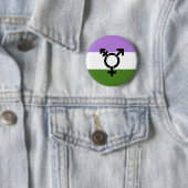 Badge Rond 5 Cm Drapeau de fierté genderqueer (En situation)
