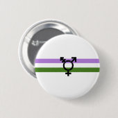 Badge Rond 5 Cm Drapeau de fierté genderqueer (Devant & derrière)