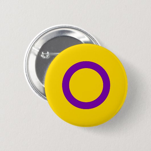 Badge Rond 5 Cm Drapeau de fierté intersexuelle LGBT Pride (Devant & derrière)