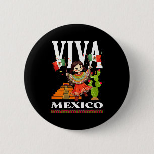 Badge Rond 5 Cm drapeau de fierté mexicaine mexique racines patrim