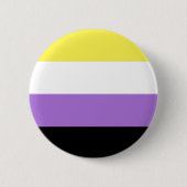 Badge Rond 5 Cm Drapeau de fierté non binaire (Devant)