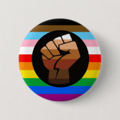 Badge Rond 5 Cm Drapeau de fierté POC de progrès LGBTQ+ (Devant)