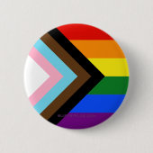 Badge Rond 5 Cm Drapeau de fierté Progress Pride de SlipperyJoe si (Devant)