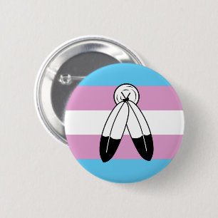 Badge Rond 5 Cm Drapeau de fierté trans bispirituel