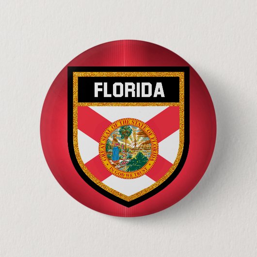 Badge Rond 5 Cm Drapeau de Floride (Devant)