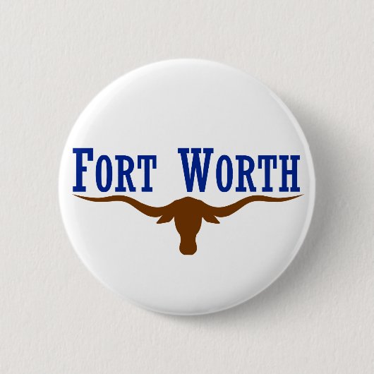 Badge Rond 5 Cm Drapeau de Fort Worth (Devant)