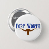 Badge Rond 5 Cm Drapeau de Fort Worth (Devant & derrière)