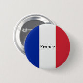 Badge Rond 5 Cm Drapeau de France, étiqueté, (Devant & derrière)