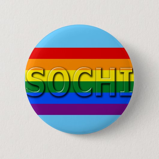 Badge Rond 5 Cm Drapeau de gay pride de SOTCHI (Devant)
