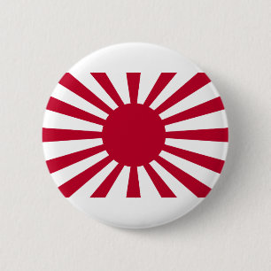 Badge Rond 5 Cm Drapeau de guerre de Soleil Levant de l'armée de