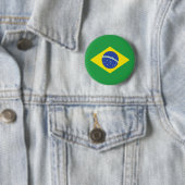 Badge Rond 5 Cm Drapeau de haute qualité du Brésil (En situation)
