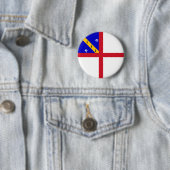 Badge Rond 5 Cm Drapeau de Herm (En situation)