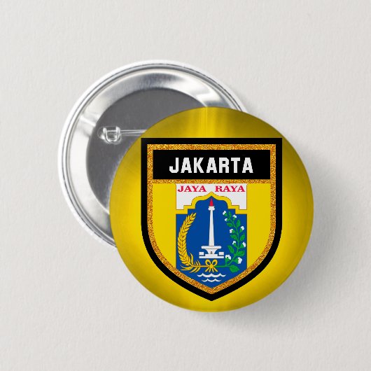 Badge Rond 5 Cm Drapeau de Jakarta (Devant & derrière)