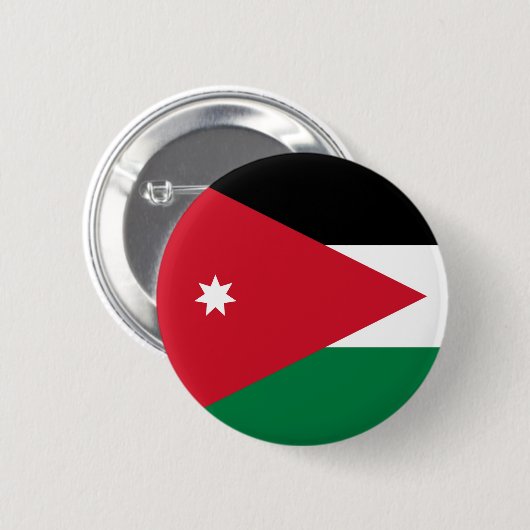 Badge Rond 5 Cm Drapeau de Jordanie (Devant & derrière)