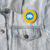 Badge Rond 5 Cm Drapeau de Kalmoukie (En situation)