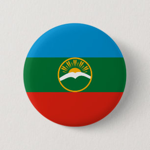 Badge Rond 5 Cm Drapeau de Karatchaïevo-Tcherkessie