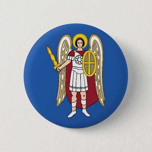 Badge Rond 5 Cm Drapeau de Kiev (Devant)