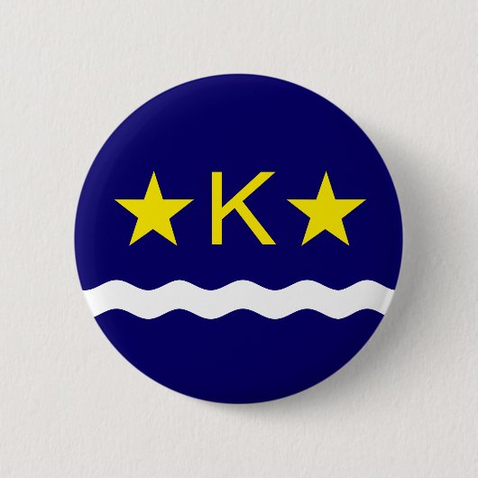 Badge Rond 5 Cm Drapeau de Kinshasa, Congo Pinback Button (Devant)