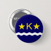 Badge Rond 5 Cm Drapeau de Kinshasa, Congo Pinback Button (Devant & derrière)