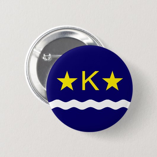 Badge Rond 5 Cm Drapeau de Kinshasa, Congo Pinback Button (Devant & derrière)