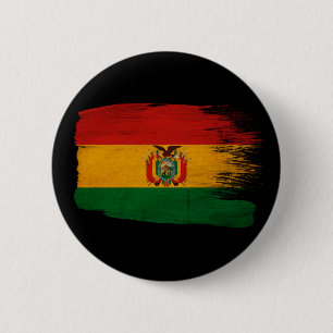 Badge Rond 5 Cm Drapeau de la Bolivie