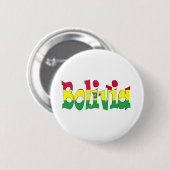 Badge Rond 5 Cm Drapeau de la Bolivie (Devant & derrière)