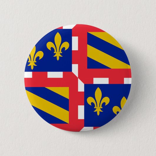 Badge Rond 5 Cm Drapeau de la Bourgogne (France) (Devant)