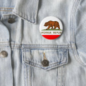 Badge Rond 5 Cm Drapeau de la Californie (En situation)
