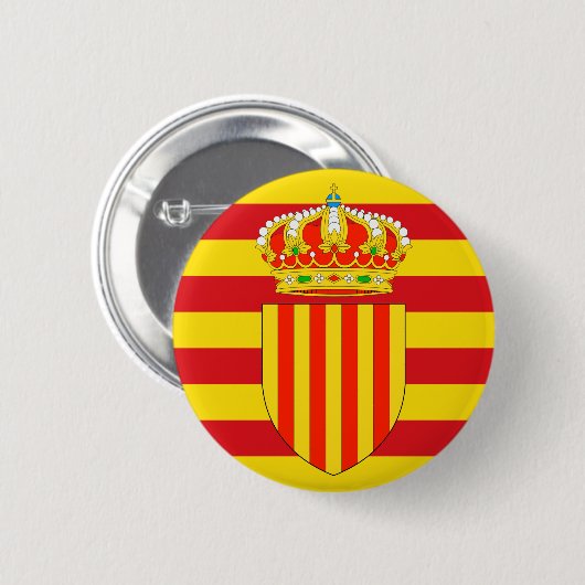 Badge Rond 5 Cm Drapeau de la Catalogne (Devant & derrière)