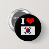 Badge Rond 5 Cm Drapeau de la Corée (Devant & derrière)