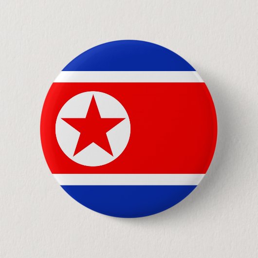 Badge Rond 5 Cm Drapeau de la Corée du Nord (Devant)
