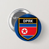 Badge Rond 5 Cm Drapeau de la Corée du Nord (Devant & derrière)
