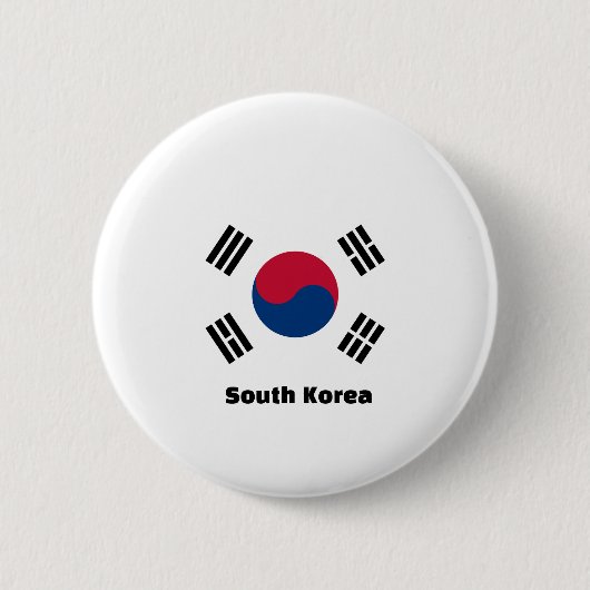 Badge Rond 5 Cm Drapeau de la Corée du Sud (Devant)